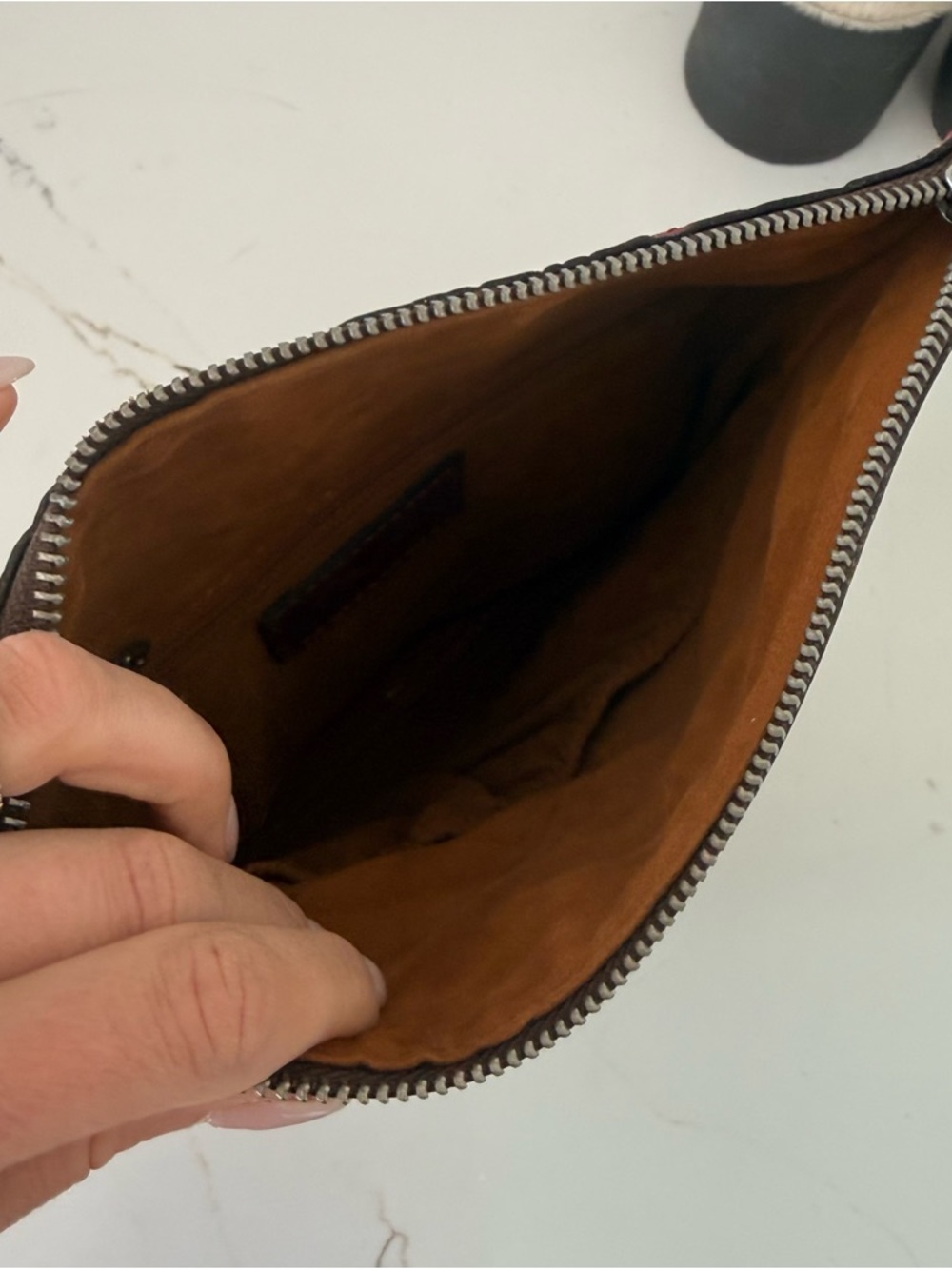 Patricia Nash Embossed Leather Wristlet in Deep Berry - Picture 5 of 5